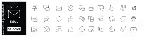 email icons set communication messaging correspondence digital mail services and contact information concepts
Email icons set for communication, messaging, correspondence, digital mail services, conta