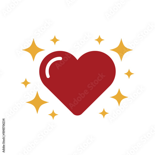 Stylish Heart Icon with Sparkles - Premium Vector for Love, Romance, and Celebration Themes