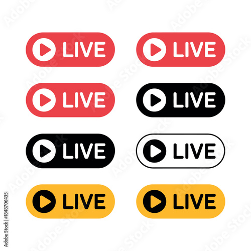 Live Streaming Play Button Icons