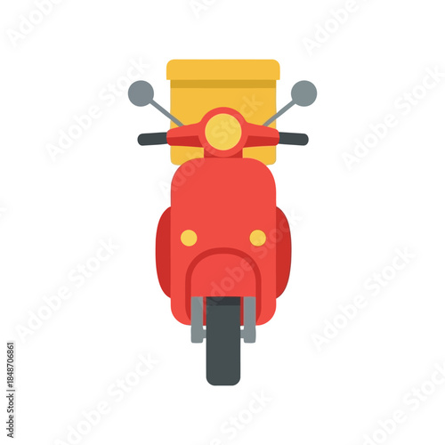 Stylish Delivery Scooter Vector for Urban Transport and Food Services