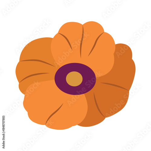 Bright Orange Flower Vector Illustration. Perfect for digital projects, textiles, and branding materials.