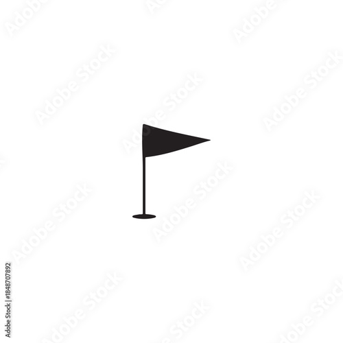 Golf flag silhouette vector flat illustration design.
