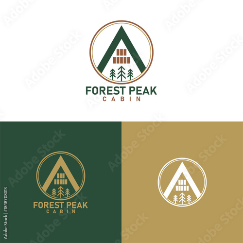Forest Peak Cabin logo design vector art