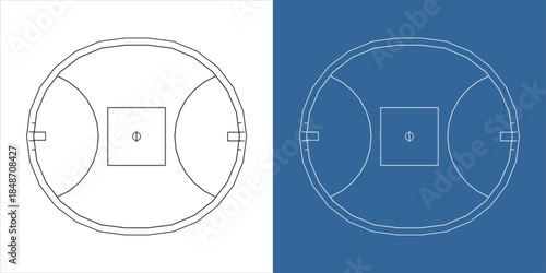 Top Down View Australian Football Oval Technical Plan Diagram