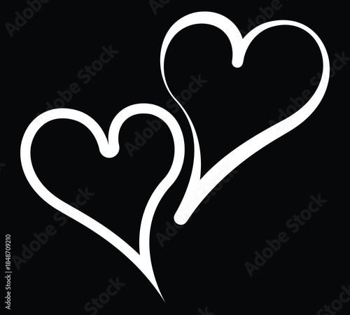 Heart shape design for love symbols, Set simple drawings heart symbols, valentines day related designs and frames, Red heart formed by Available in vector EPS format. editable vector file format.