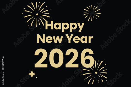  New Year Typography Design Vector