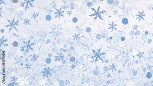 Wallpaper Mural Drifting full-frame pattern shifting gently for winter backdrop, showing snowflakes and dots Torontodigital.ca