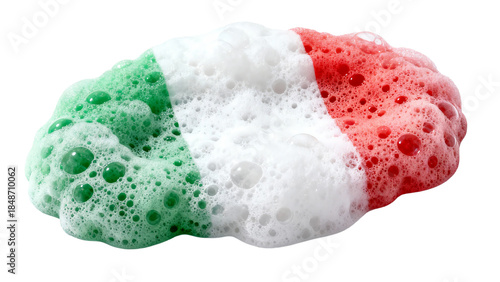 Italy Flag Bubble Foam Concept with Transparent Background