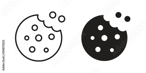 Cookie icons collection. Line vector sign, symbol for web and mobile