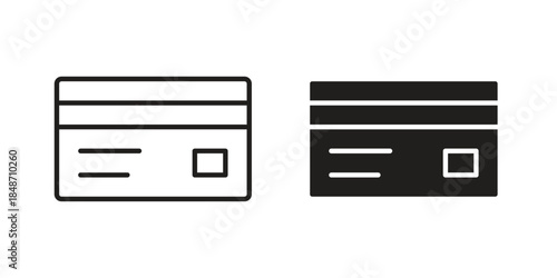 Credit card icons collection. Line vector sign, symbol for web and mobile