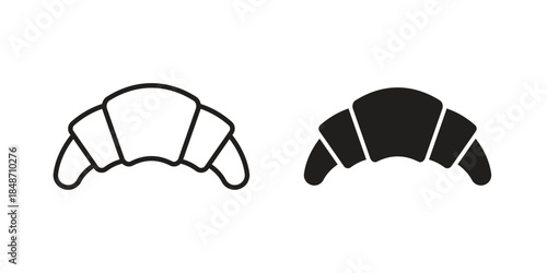 Croissant icons collection. Line vector sign, symbol for web and mobile