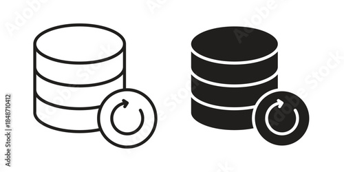 Data backup icons collection. Line vector sign, symbol for web and mobile