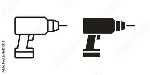 Drill icons collection. Line vector sign, symbol for web and mobile