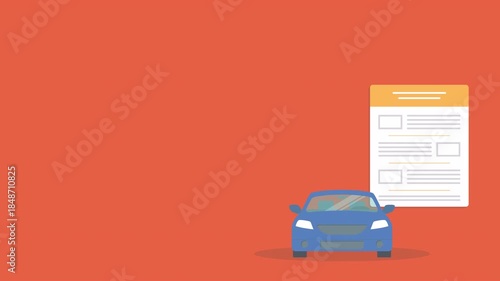Car finance credit concept or automobile insurance contract policy document form, tax expenses or cost price budget idea, vehicle accident coverage claim.	