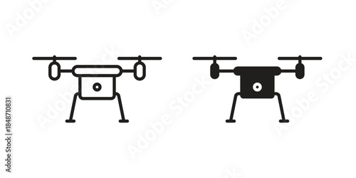 Drone icons collection. Line vector sign, symbol for web and mobile