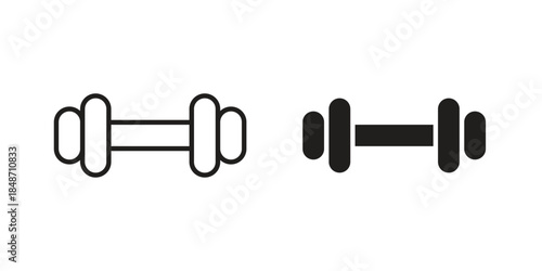 Dumbbell icons collection. Line vector sign, symbol for web and mobile