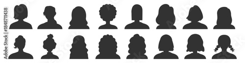 Business avatars, diverse men and women profile icons, corporate people team, social media user symbol, outline vector on transparent background