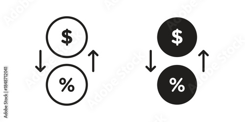 Exchange rate icons collection. Line vector sign, symbol for web and mobile