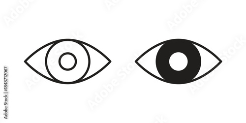 Eye icons collection. Line vector sign, symbol for web and mobile