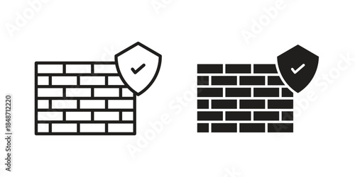 Firewall icons collection. Line vector sign, symbol for web and mobile
