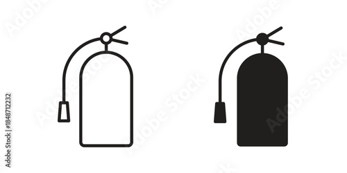 Fire extinguisher icons collection. Line vector sign, symbol for web and mobile