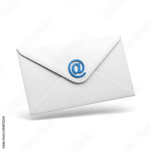 Email Envelope with @ Symbol Digital Communication Concept.