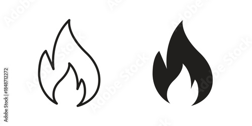 Fire icons collection. Line vector sign, symbol for web and mobile