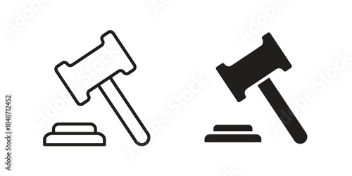 Gavel icons collection. Line vector sign, symbol for web and mobile