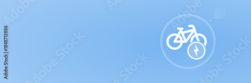 Elektrofahrrad E-Bike Symbol Header Vektor Illustration für nachhaltige Mobilität copy space svg unter 60 kB