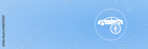 Elektroauto Seitenansicht Limousine Symbol Header Vektor Illustration für E-Mobilität copy space svg unter 60 kB