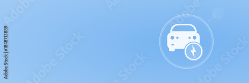 Elektroauto Frontansicht Symbol Header Vektor Illustration für E-Mobilität copy space svg unter 60 kB