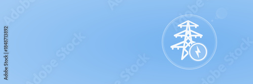 Strommast Hochspannung Symbol Header Vektor Illustration für Stromnetz copy space svg unter 60 kB