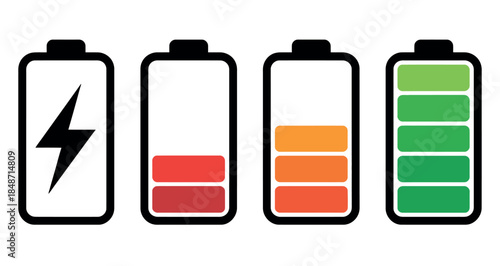 Battery Level Indicators with Charging Symbol