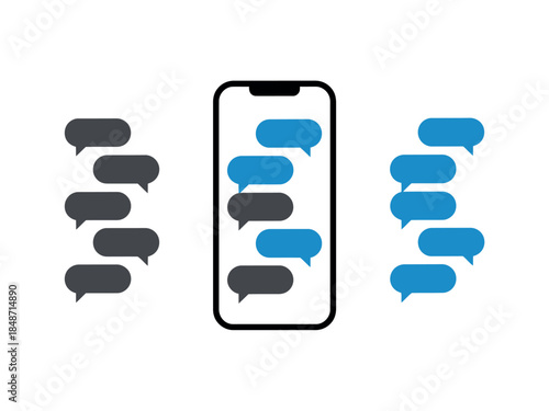 Mobile Phone Chat Bubbles Communication