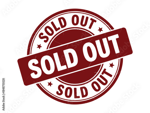Red Sold Out Stamp Icon