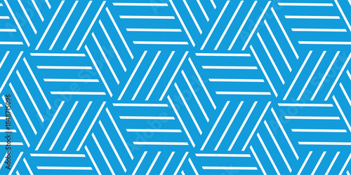 seamless blue pattern texture repeat grid triangle geometric hexagon type cube fabric pattern shapes cover template design.