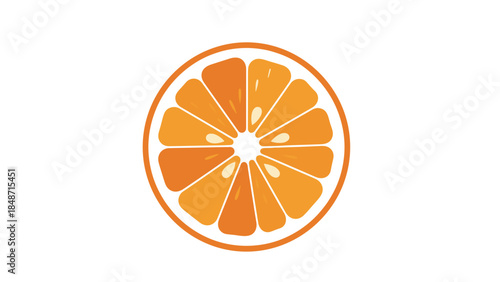 Orange Slice Illustration Isolated on White.