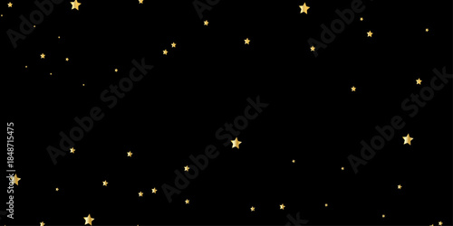  stunning night sky filled with numerous golden stars of various sizes against a deep black background