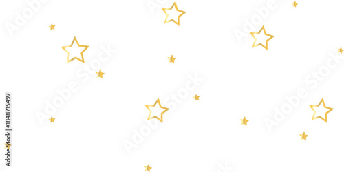 Golden stars on white background, festive and celebratory atmosphere with shiny star confetti  festive decoration,