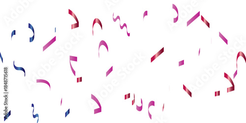 Scattered confetti in shades of pink red and falling creating a festive and celebratory atmosphere visually appealing White Background.	