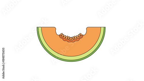 Watermelon Slice with Seeds and Rind.