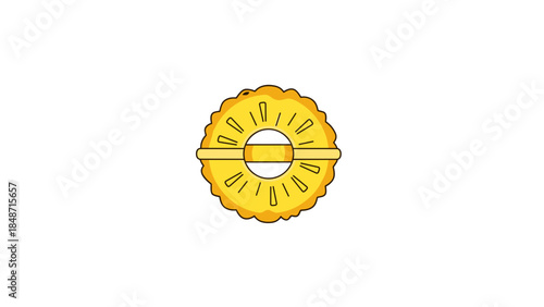 Yellow Sun Icon with Rays Symbol.