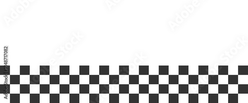 Race flags background with space for text. Chess game or rally sport car competition wallpaper. Black and white squares pattern. Banner with checkered texture. Vector flat illustration