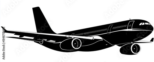 Aereo. Logo nero su sfondo bianco.