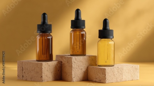 Amber bottles display