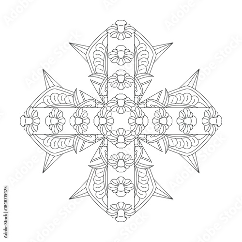 Blissful Whirl coloring book mandala page for Kids