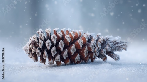 Frozen pine cone snow
