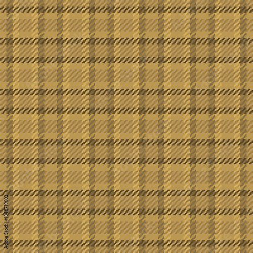 Shop texture fabric check, floor pattern tartan vector. 1940s textile seamless plaid background in amber color.