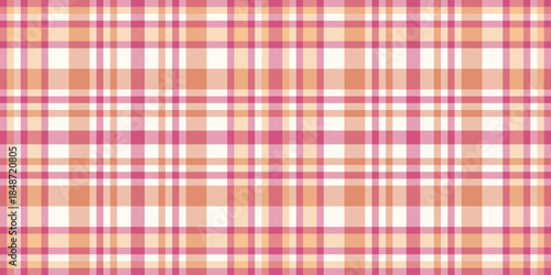 Bathroom tartan fabric textile, awesome plaid check seamless. Poster texture pattern background vector in orange and ivory colors.