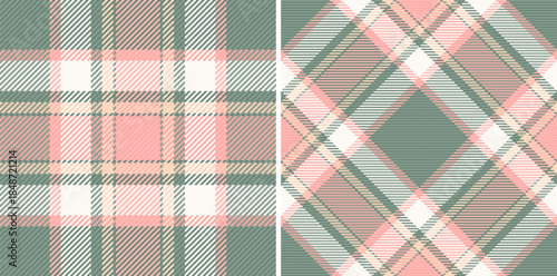 Plaid fabric seamless of tartan textile check with a vector background texture pattern. Set in pastel colors of most comfortable furniture.